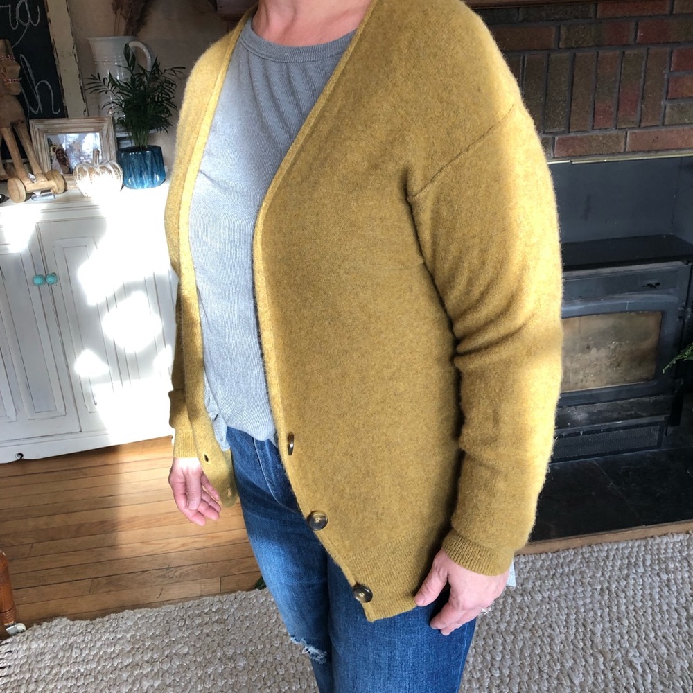 Free people cashmere mustard cardigan